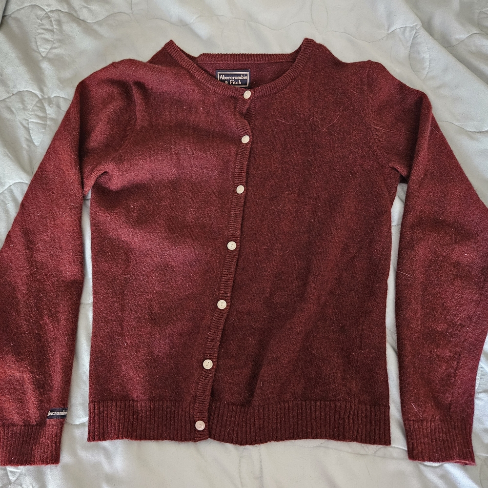 Women's Burgundy Cardigan Sweater